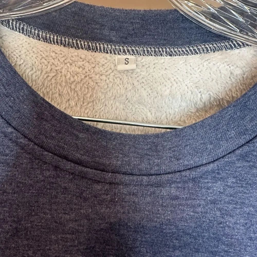 Snuggly Soft Cozy Fleece Lined Long Sleeve Pajama Lounge Top Blur - Picture 5 of 9